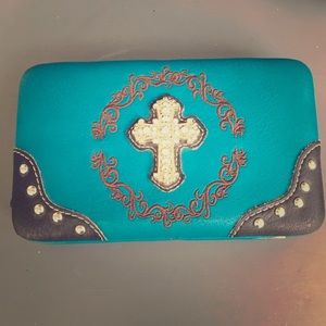 Blue cross handbag